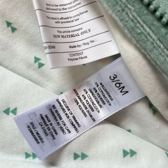 NWT First Wish Green Quilted Footie One Piece Winter/ Snow Suit - Picture 6 of 8